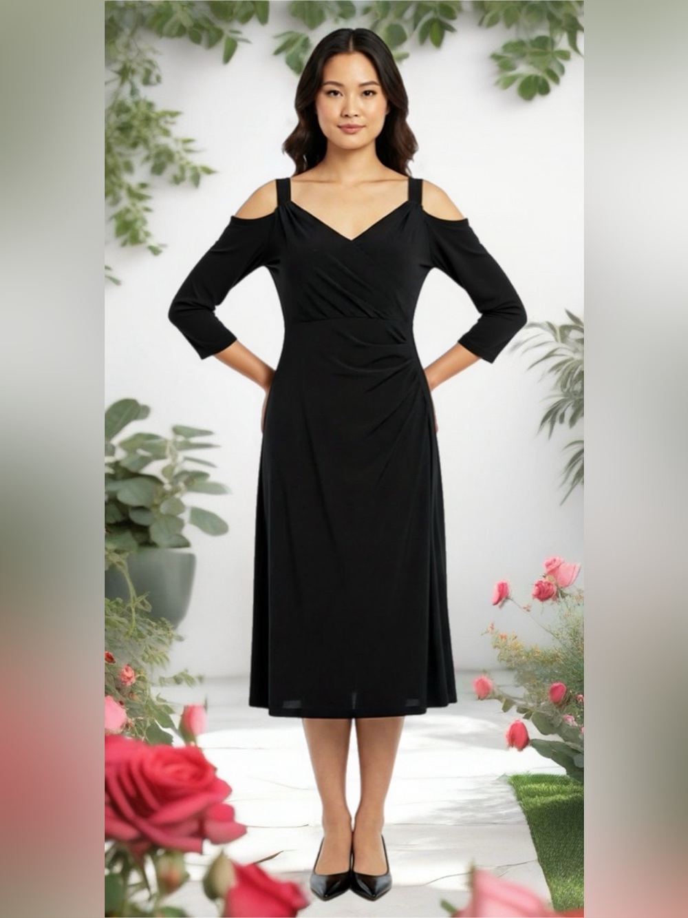 R&M Richards Black Cocktail Dress (NWOT) (SZ 16)